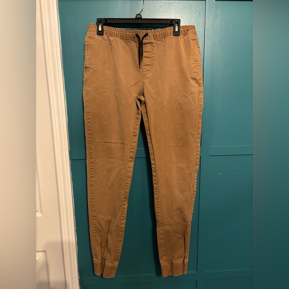Amplify Men's Casual Tan Chinos with Drawstring Waist Size Medium